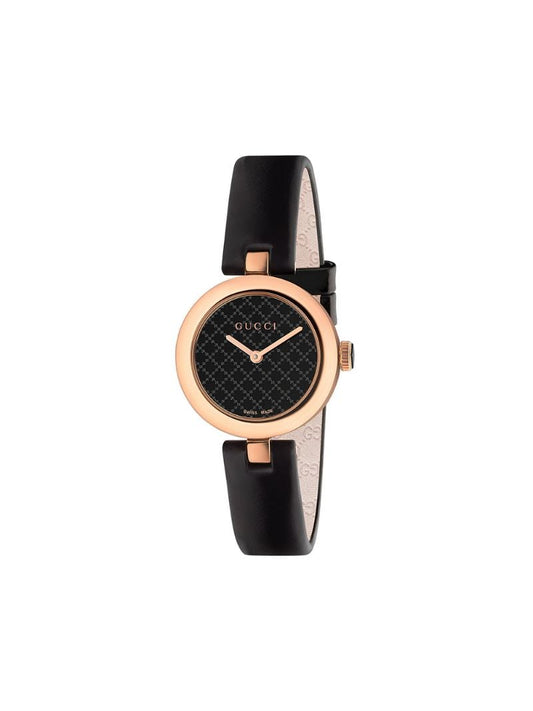 Gucci - Diamantissima, 27mm - women - Gold Plated Brass/Leather - One Size - Black