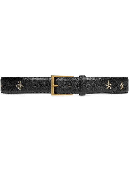 Gucci - Bees and stars belt - men - Leather/metal - 75, 80, 85, 90, 95, 100, 105, 110 - Black