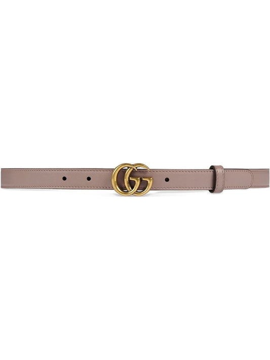 Gucci - Leather belt with Double G buckle - women - Leather/Brass - 65, 70, 75, 80, 85, 90, 95, 100 - PINK
