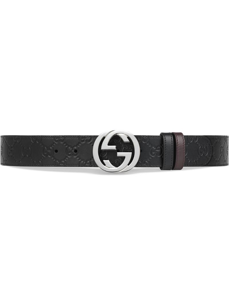 Gucci - Reversible Gucci Signature belt - men - Leather - 90, 100, 85, 80, 115, 110, 95, 105 - Black