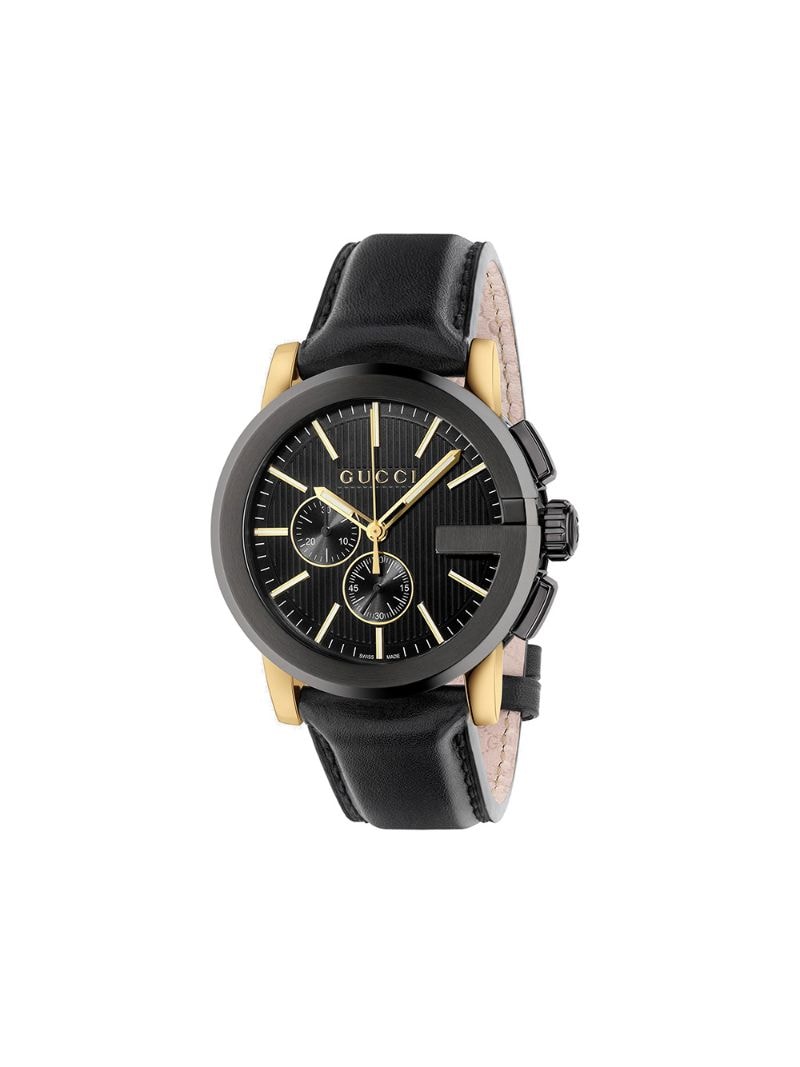 Gucci - G-Chrono, 44mm - men - Leather - One Size - Black