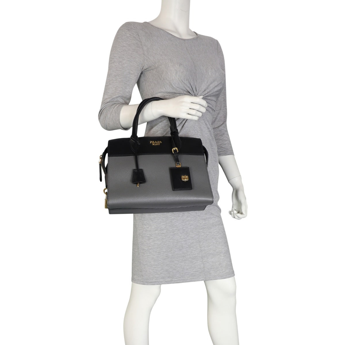 Prada Saffiano City Calf Esplanade Medium