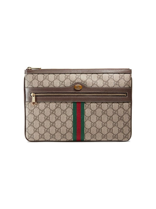 Gucci - Ophidia GG Supreme pouch - women - Microfibre/Polyester/Canvas - One Size - Brown