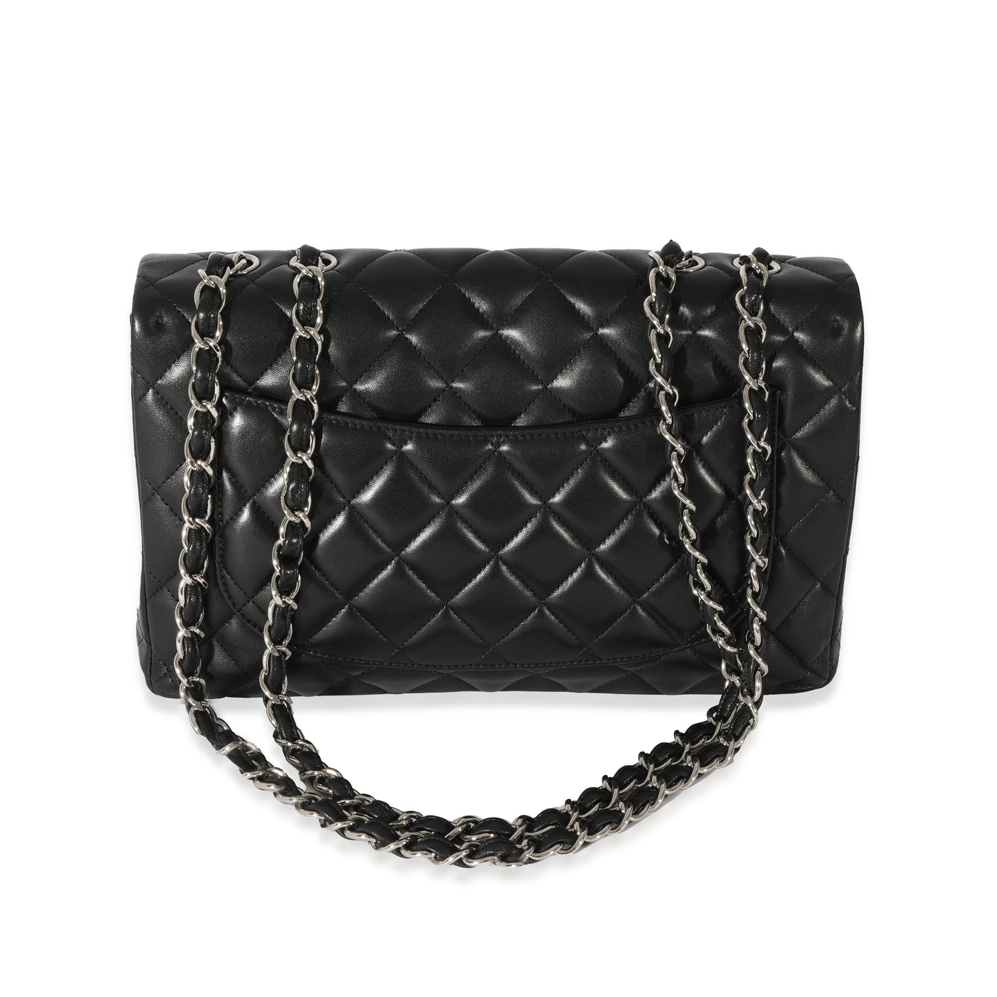 CHANEL Black Lambskin Jumbo Single Flap Bag