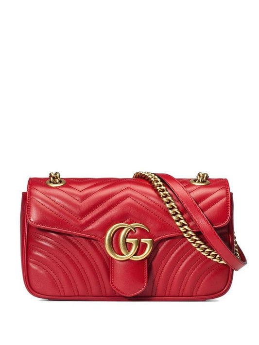 Gucci - GG Marmont small leather matelassé shoulder bag - women - Microfibre/Leather - One Size - Red