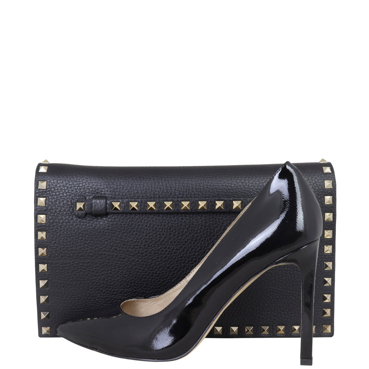 Valentino Rockstud Wristlet Flap Clutch
