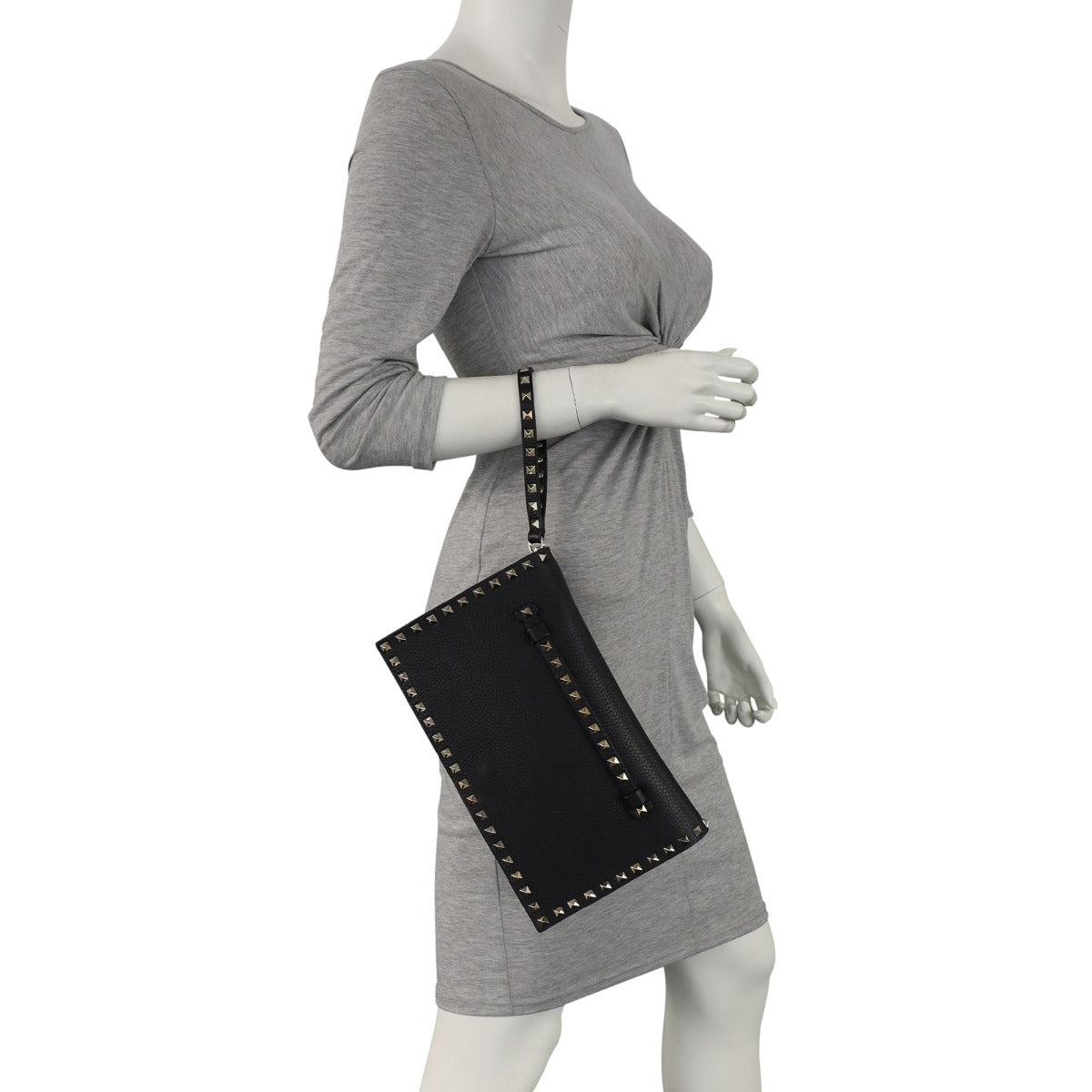 Valentino Rockstud Wristlet Flap Clutch