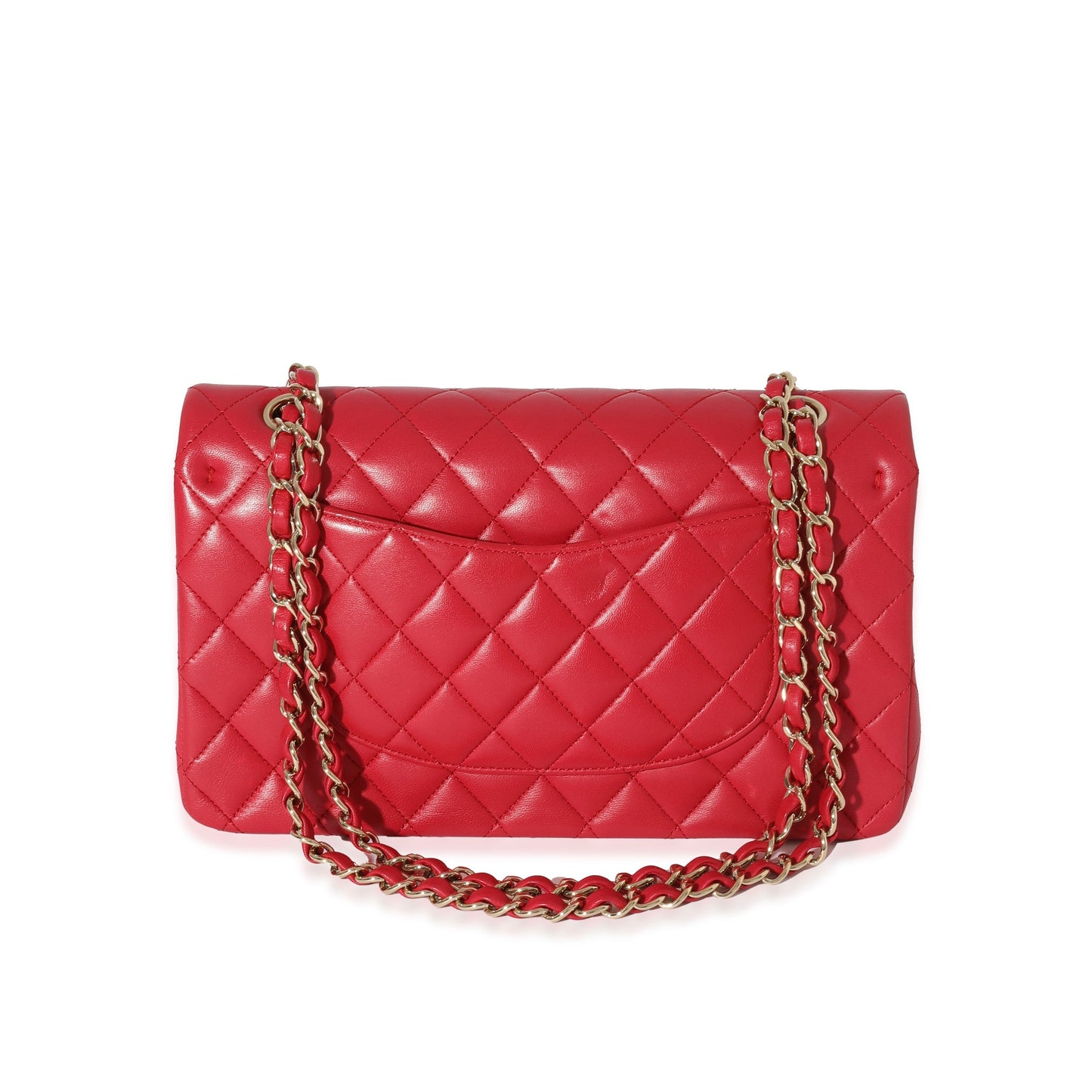 CHANEL Dark Pink Lambskin Medium Flap Bag