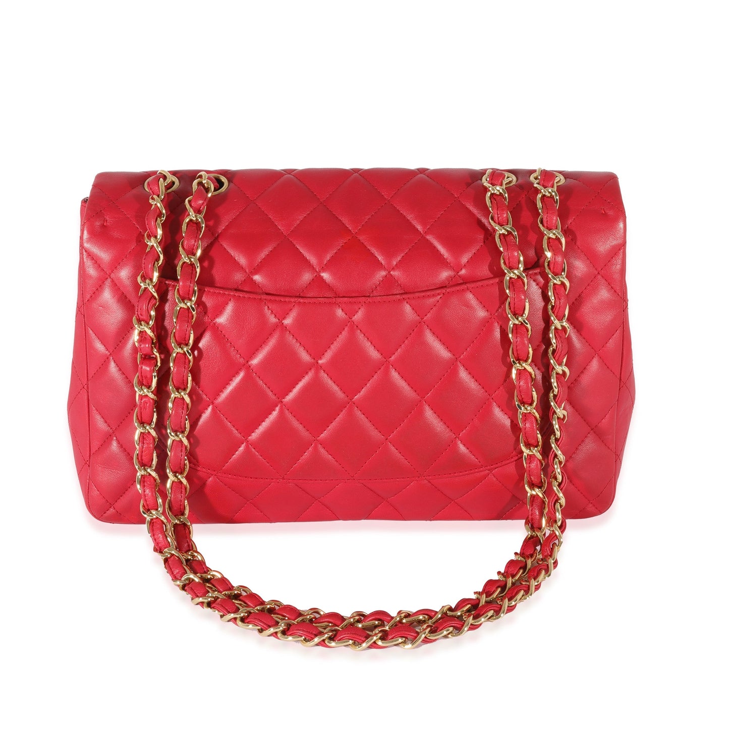 CHANEL Dark Pink Lambskin Jumbo Single Flap Bag