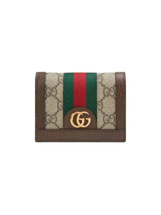 Gucci - Ophidia GG card case - women - Leather/Nylon/Canvas - One Size - NEUTRALS
