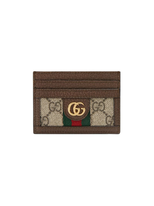 Gucci - Ophidia GG card case - women - Nylon/Canvas/Leather - One Size - NEUTRALS