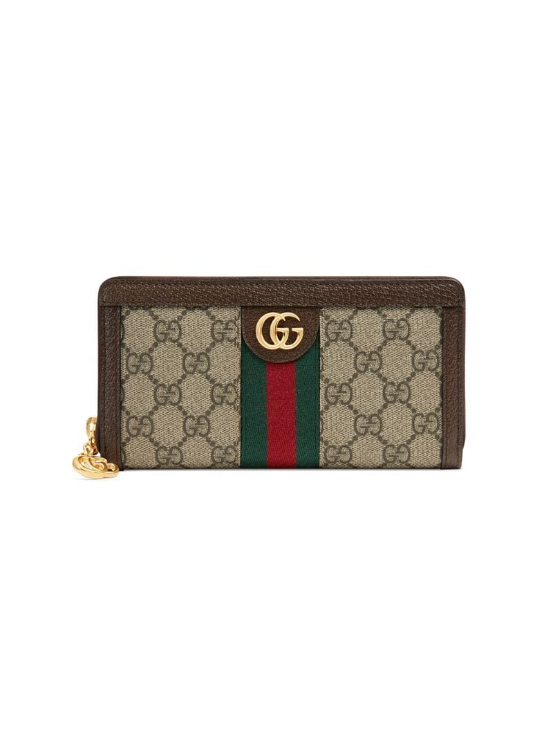 Gucci - beige Ophidia GG zip around wallet - women - Canvas/Nylon/Leather - One Size - NEUTRALS