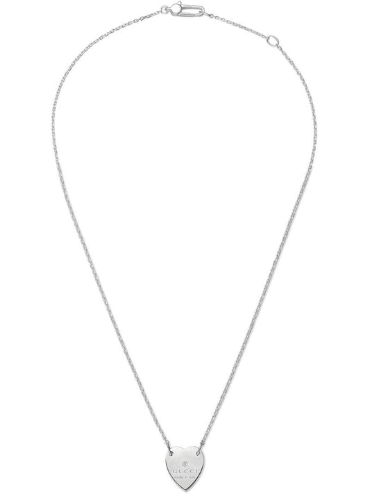 Gucci - Necklace with heart pendant - women - Sterling Silver - One Size - Metallic