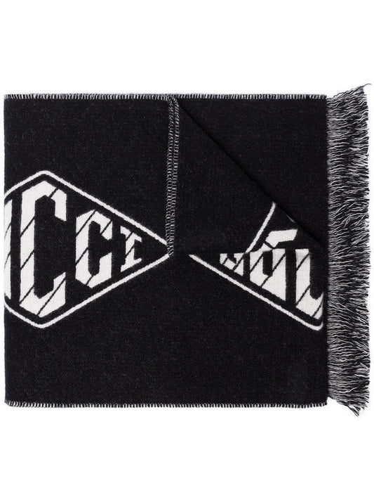 Gucci - black GG diamond logo wool cashmere scarf - men - Wool/Cashmere - One Size - Black