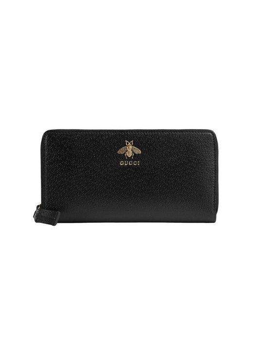 Gucci - Animalier leather zip around wallet - men - metal/Leather - One Size - Black