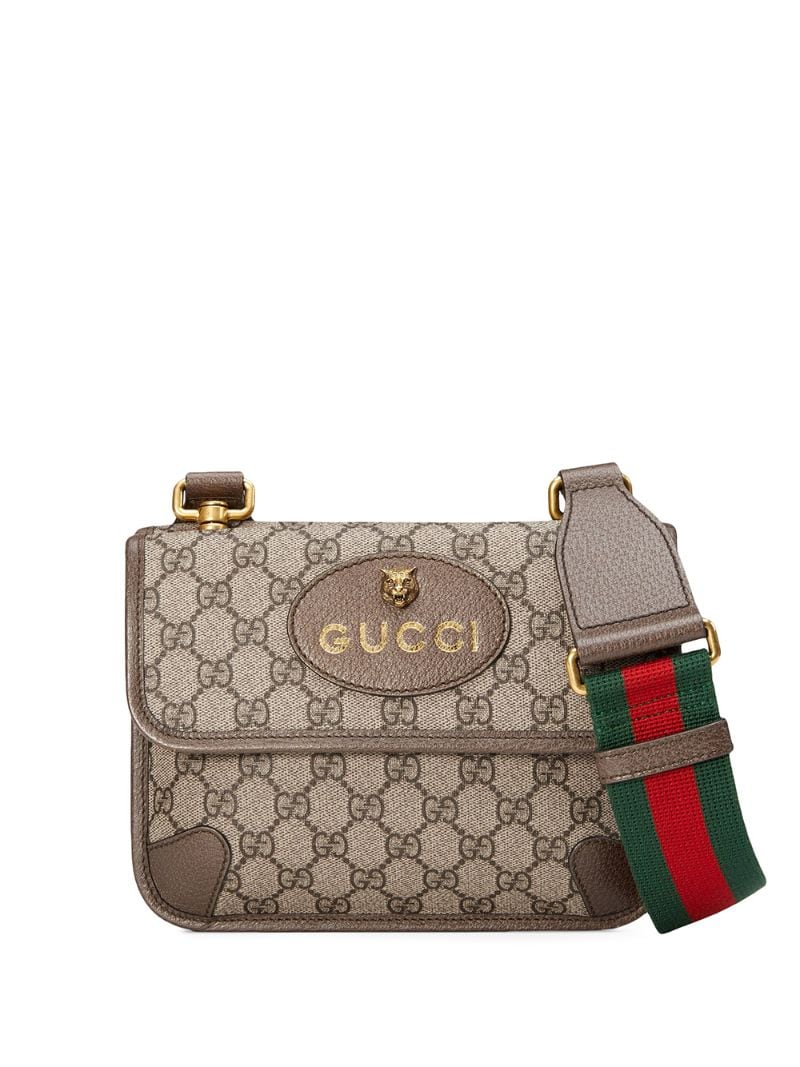 Gucci - GG Supreme small messenger bag - men - Cotton/Canvas/Leather/Nylon - One Size - NEUTRALS