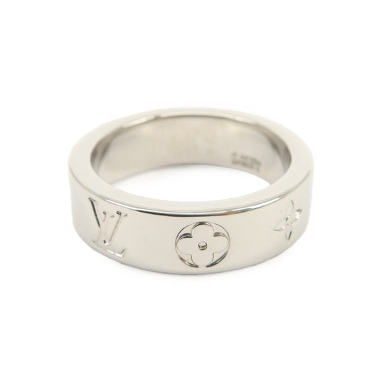 Louis Vuitton Monogram Metal Mosaic Thin Ring S00 Silver M1180