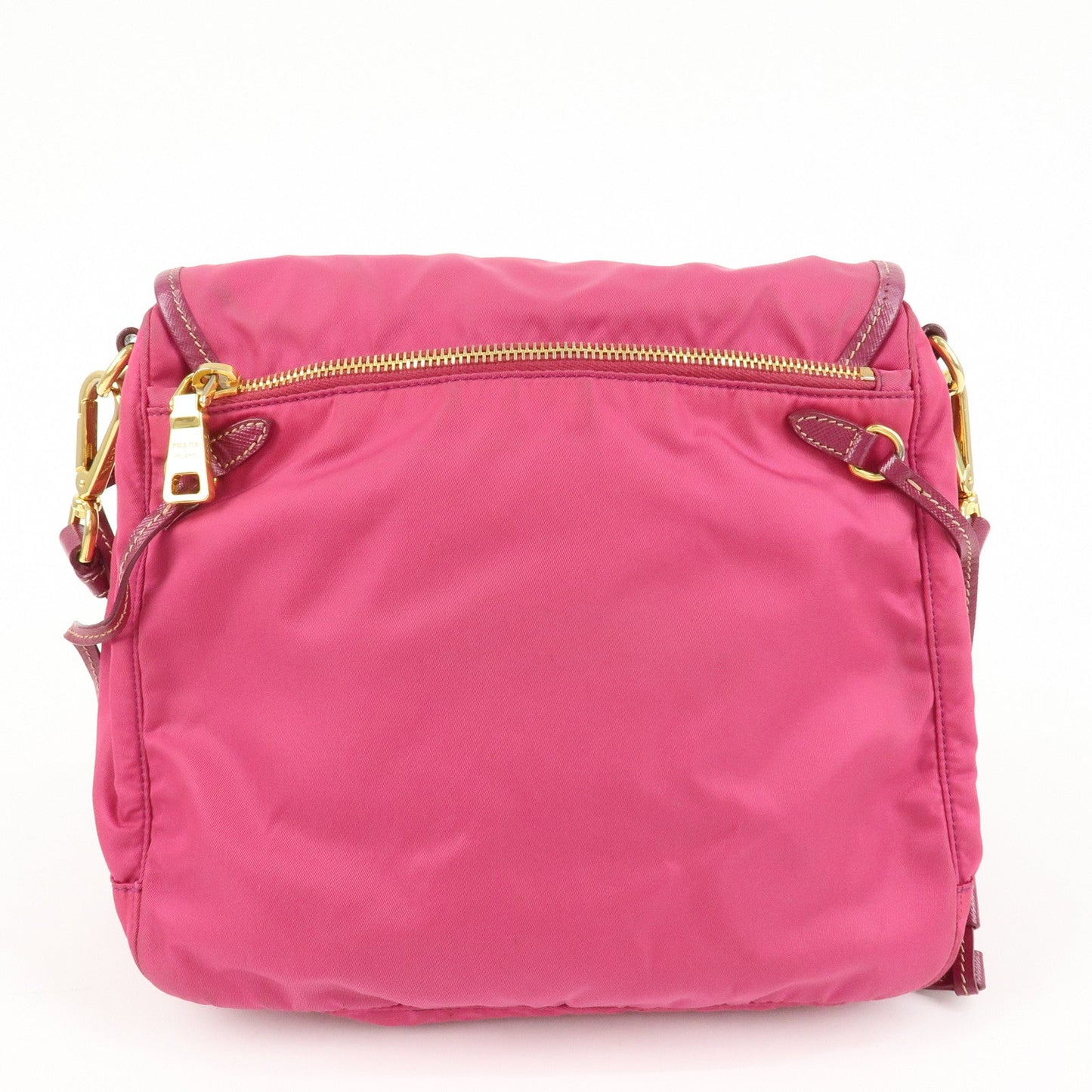 PRADA Nylon Saffiano Leather Flap Messenger Shoulder Bag Pink BT0697  d