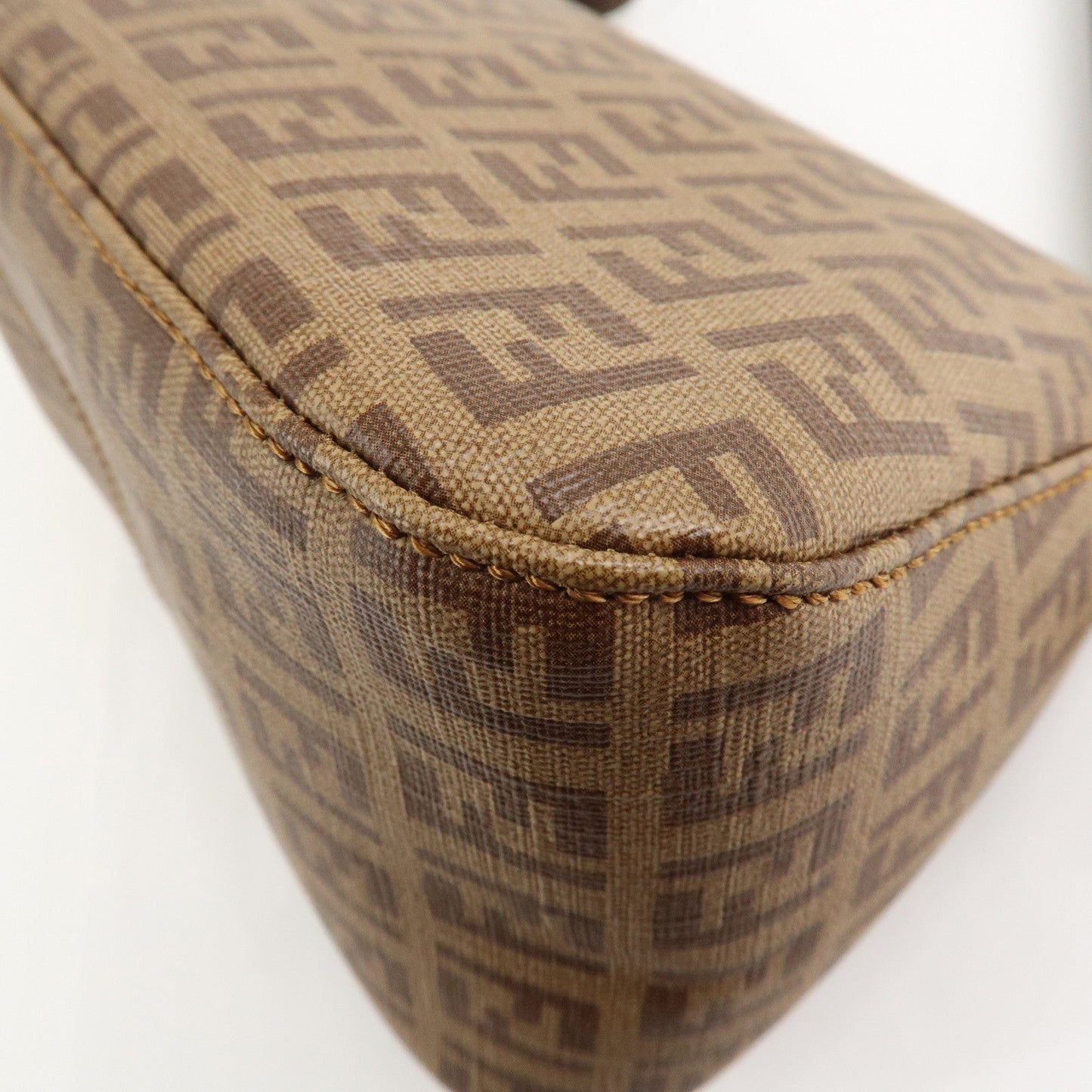 FENDI Zucchino Mini Mamma Baguette PVC Leather Hand Bag 8BR180  d