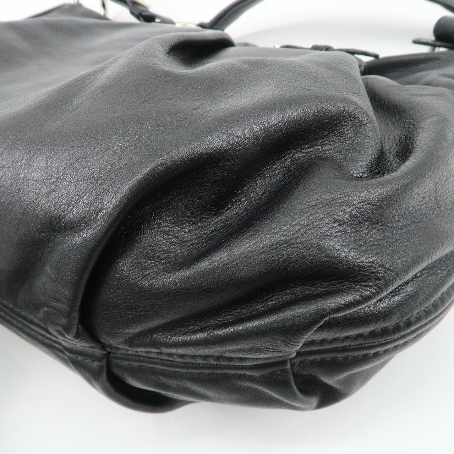 PRADA Soft Calf Leather Shoulder Bag Black BR3795  d