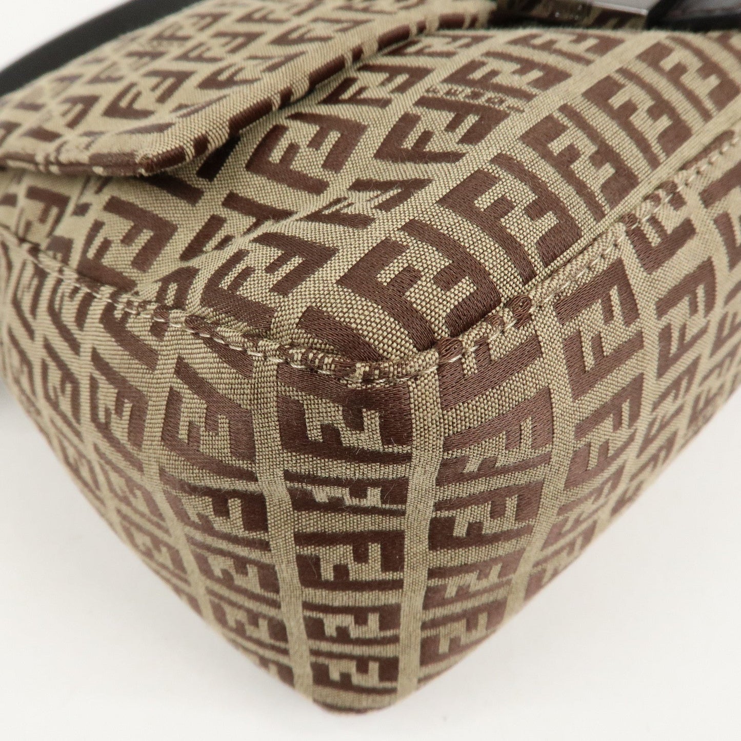 FENDI Zucchino Canvas Leather Mamma Bucket Shoulder Bag 8BR001  d