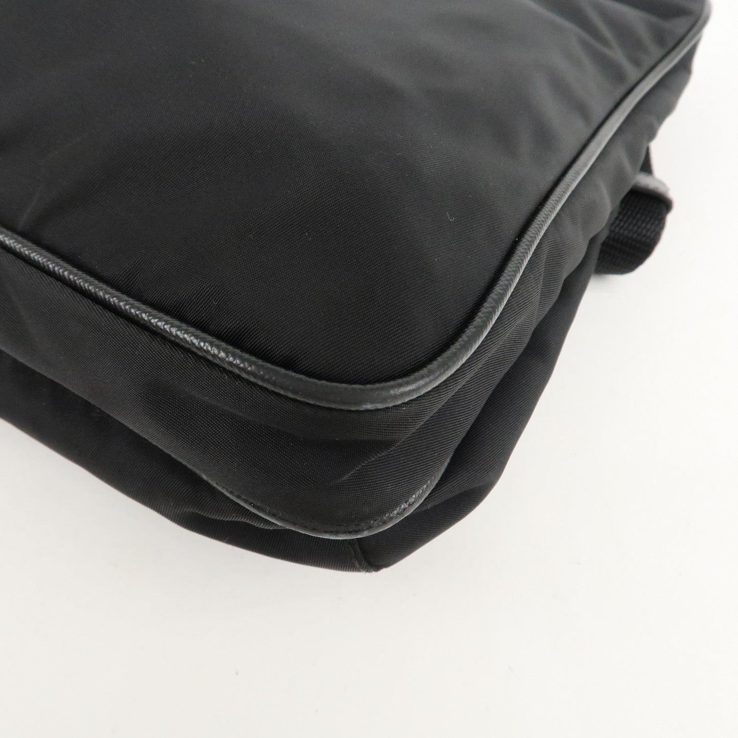 PRADA Logo Nylon Leather Shoulder Bag Crossbody Bag Black  d