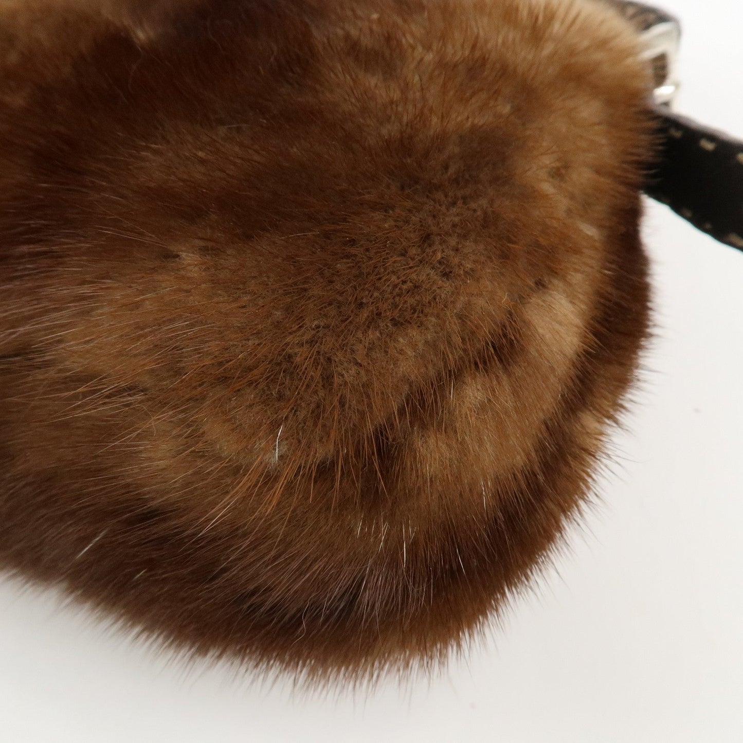 FENDI Mamma Baguette Selleria Mink Leather Shoulder Bag 8BR101  d