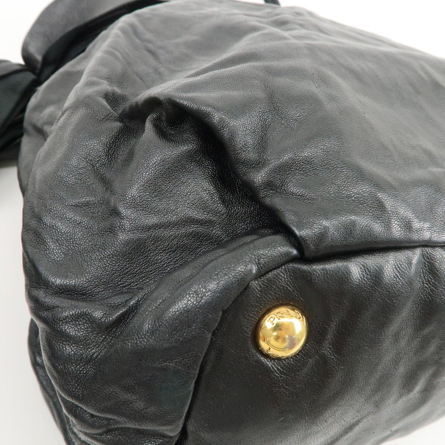 PRADA Leather Ribbon 2Way Bag Hand Bag Shoulder Bag BN1760  d