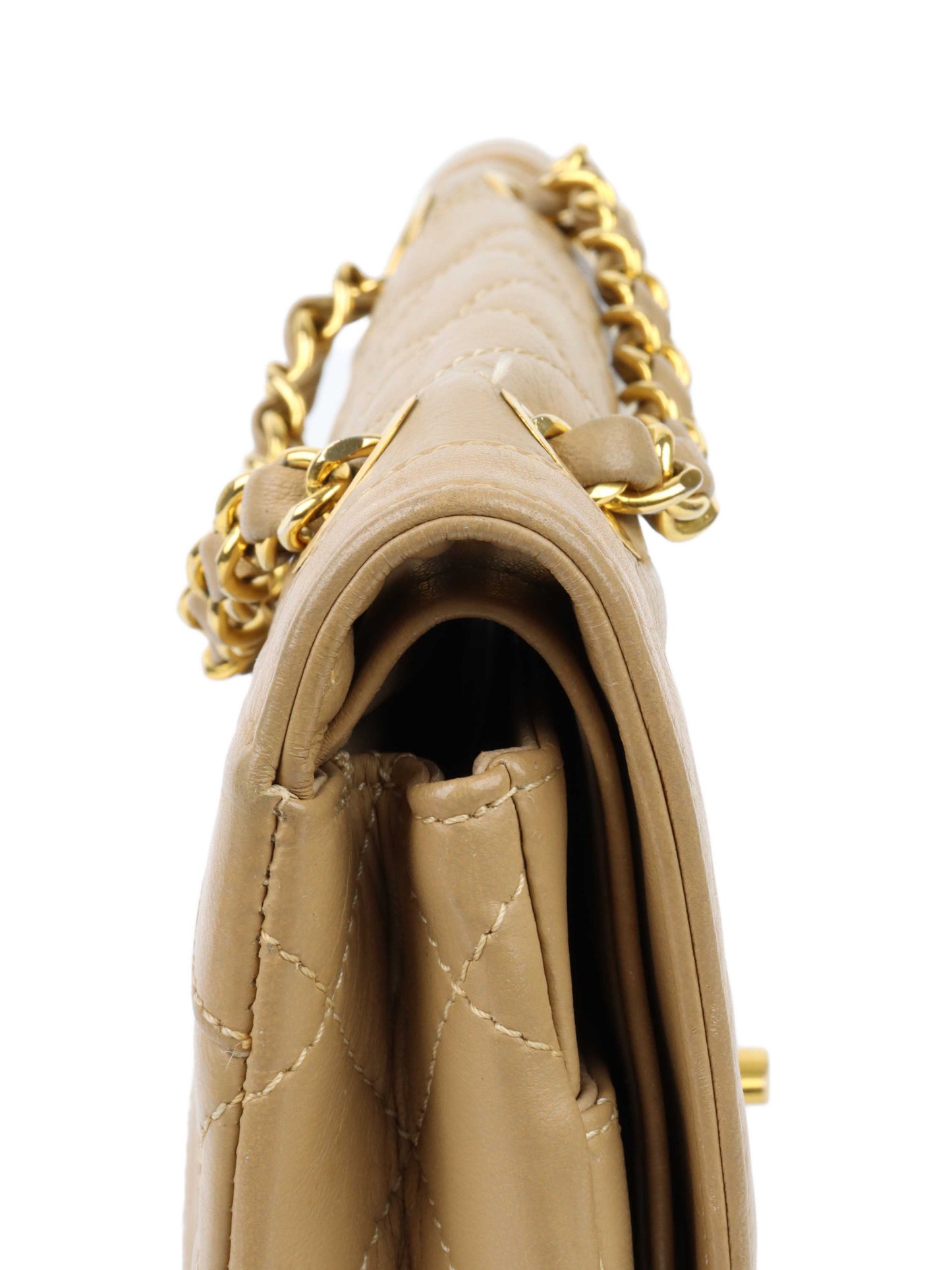 Chanel   Two Toned Beige Flap Bag.