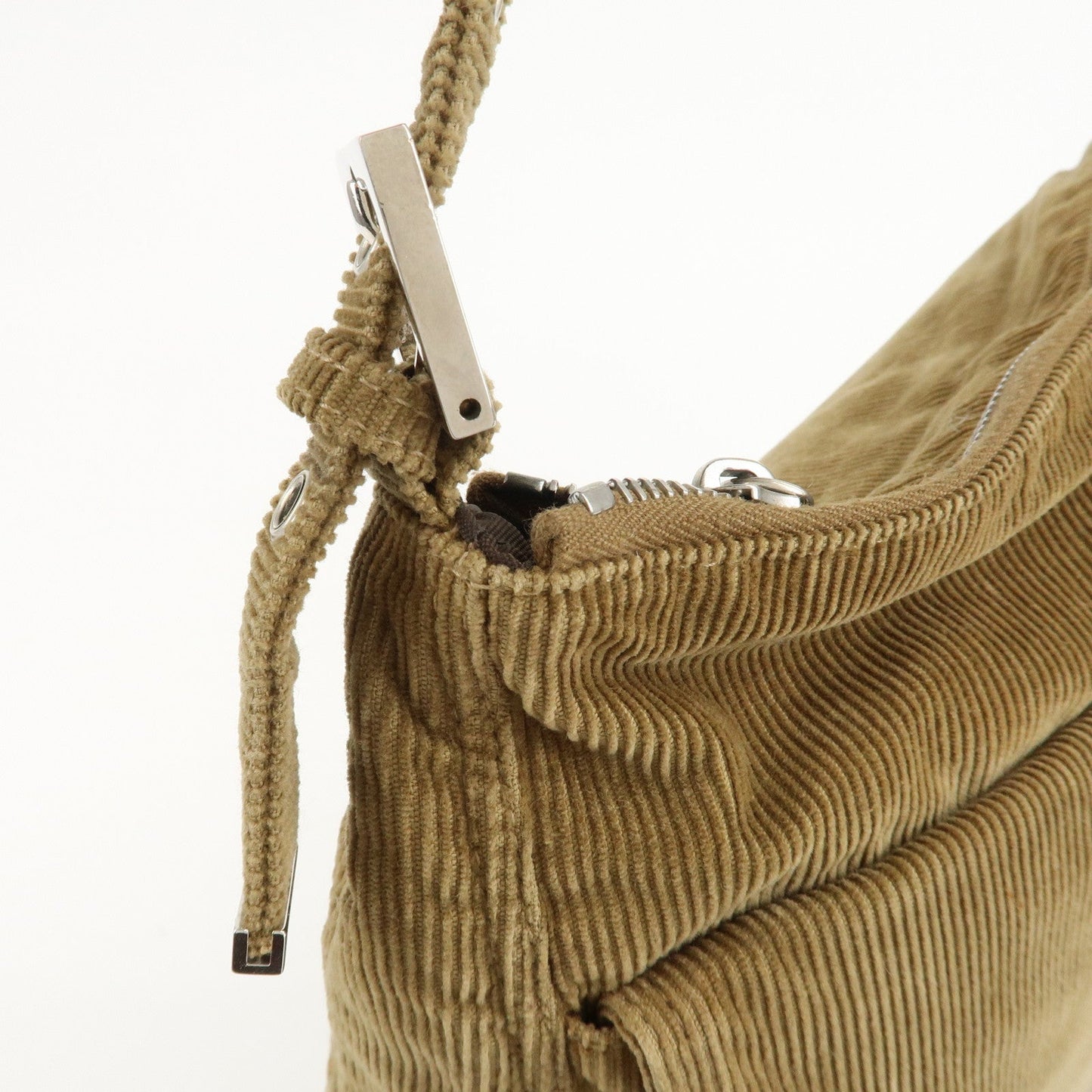 FENDI Corduroy Shoulder Bag Hand Bag Brown  d
