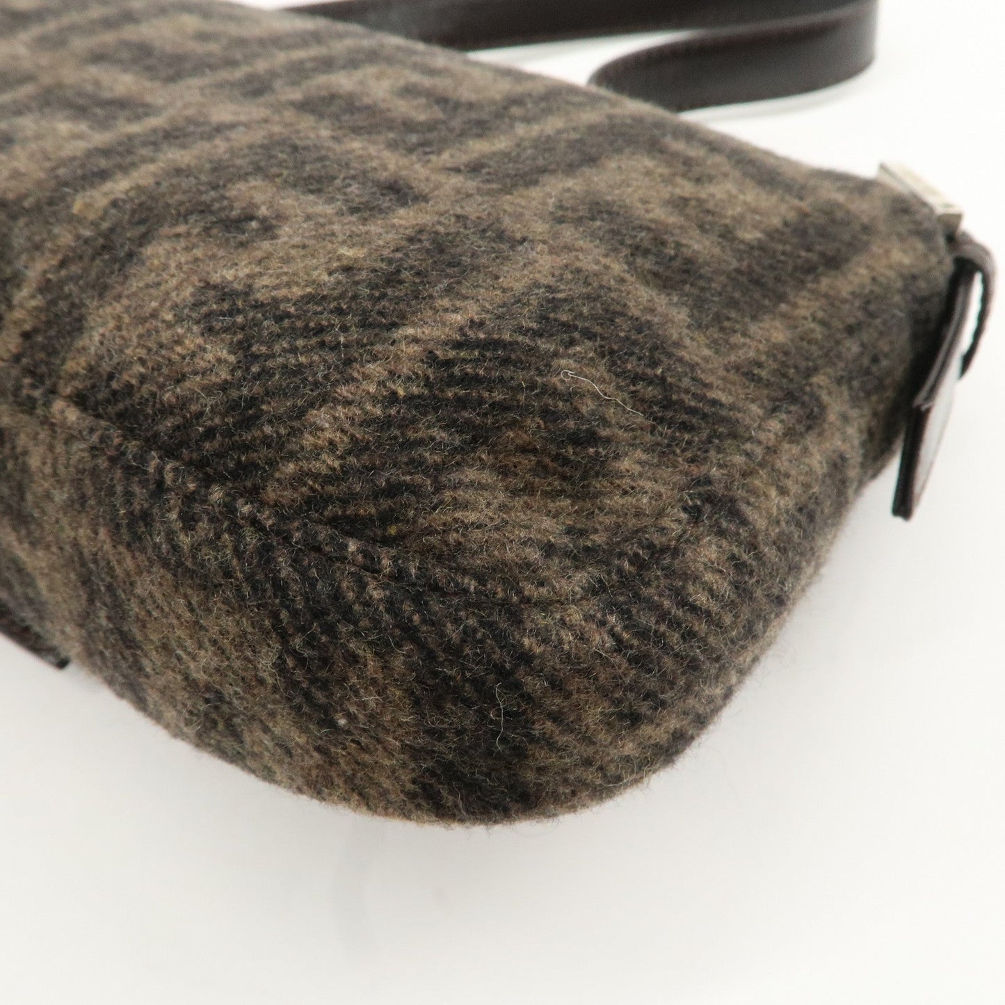 FENDI Mamma Buguette Zucca Wool Leather Shoulder Bag 26424  d