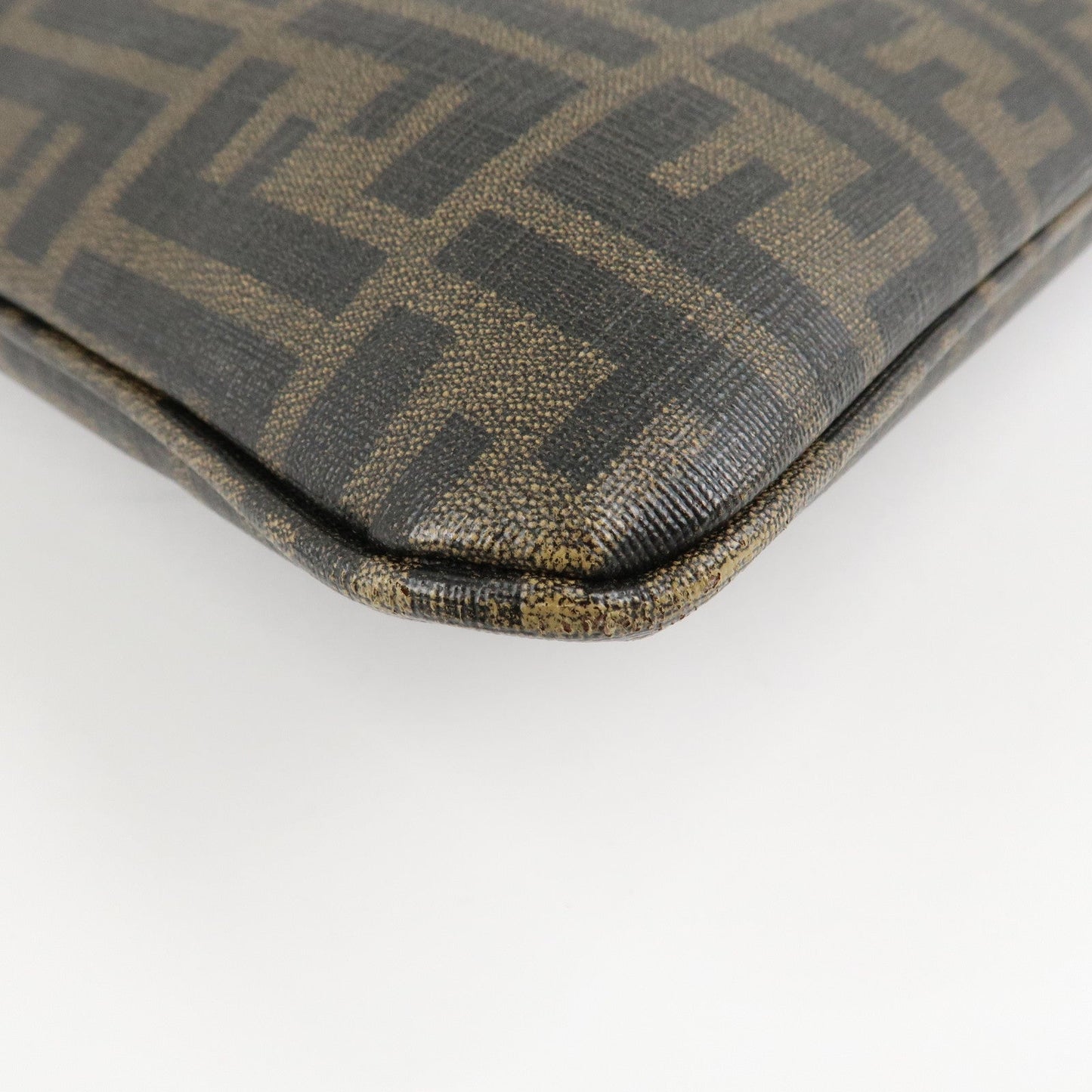 FENDI Zucca Print PVC Shoulder Bag Khaki Black 7VA207  d
