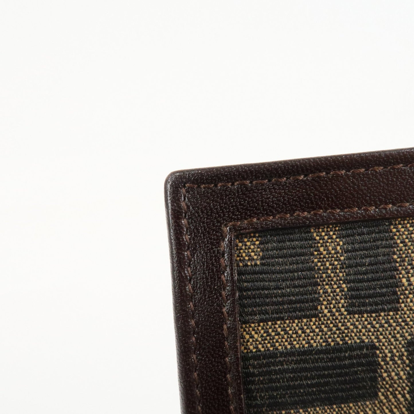 FENDI Zucca Canvas Leather Bifold Wallet Brown Black 31011  d