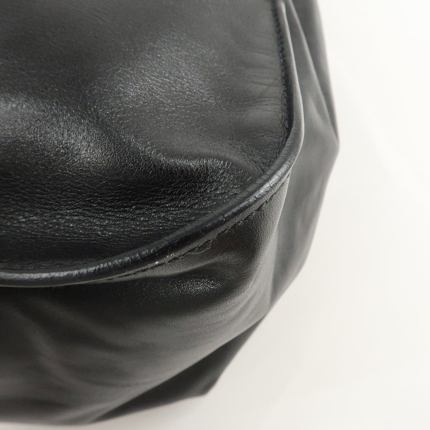 PRADA Leather Tote Bag Shoulder Bag Black BR3616  d