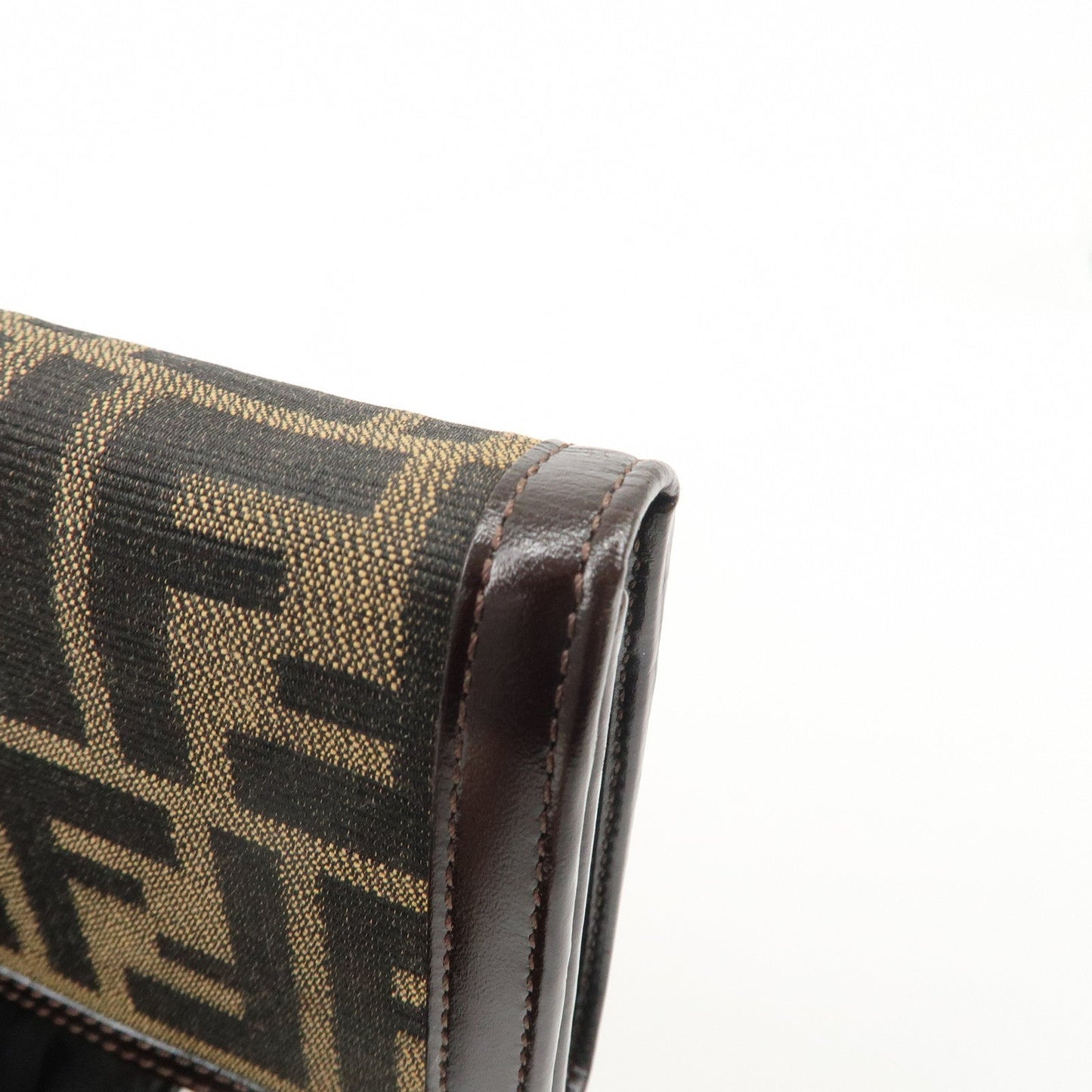FENDI Zucca Print Canvas Leather Long Wallet Brown 30851  d