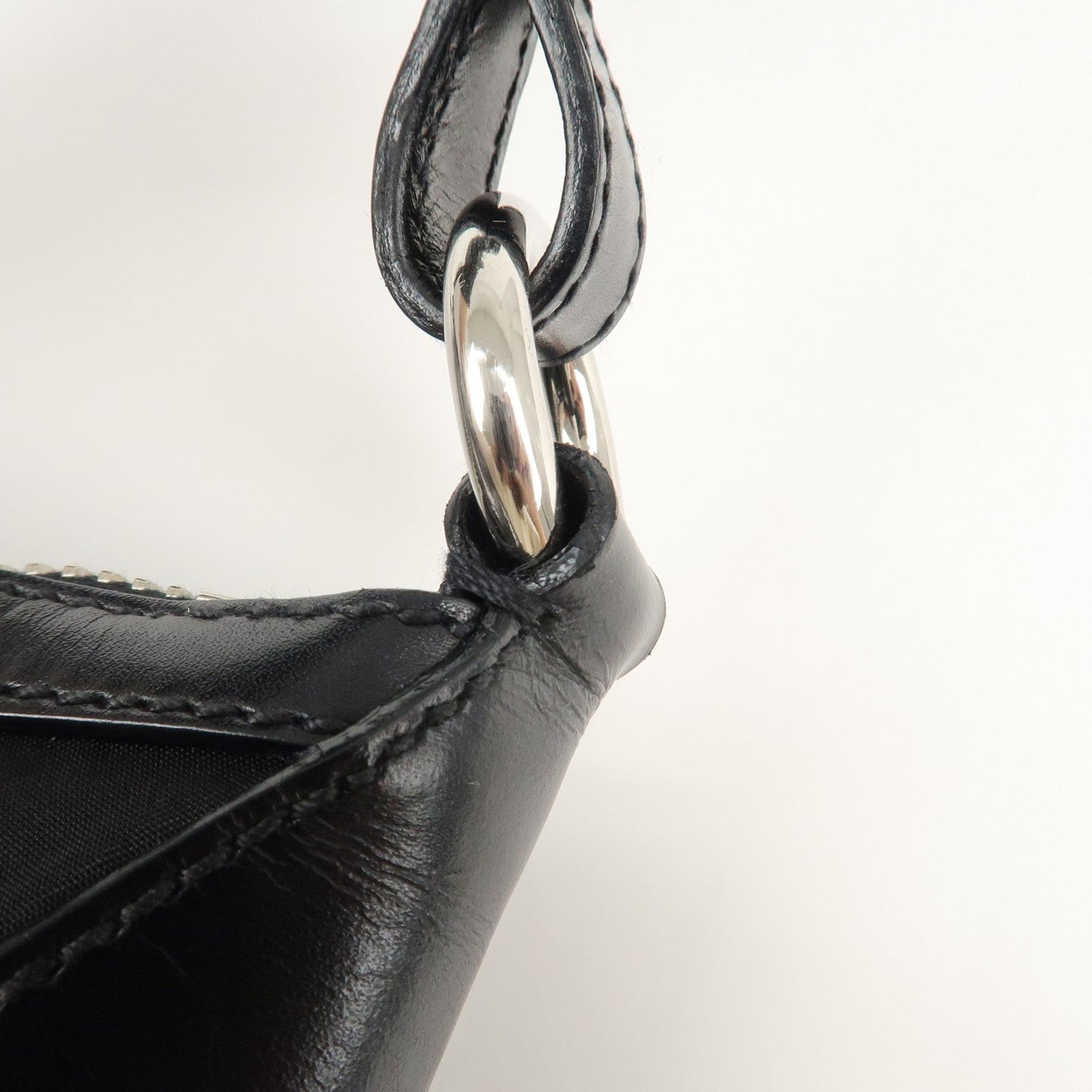 PRADA Nylon Leather Shoulder Bag Black BR2604  d