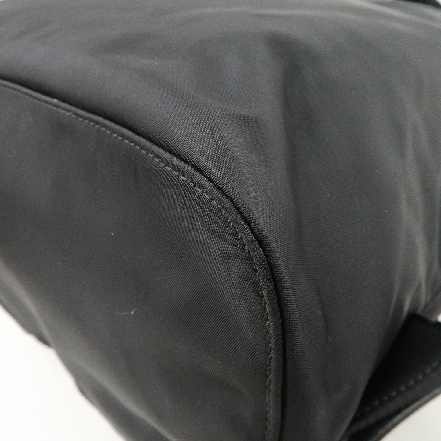 PRADA Re-Nylon Triangle Logo Nylon Leather Back Pack NERO 1BZ811  d