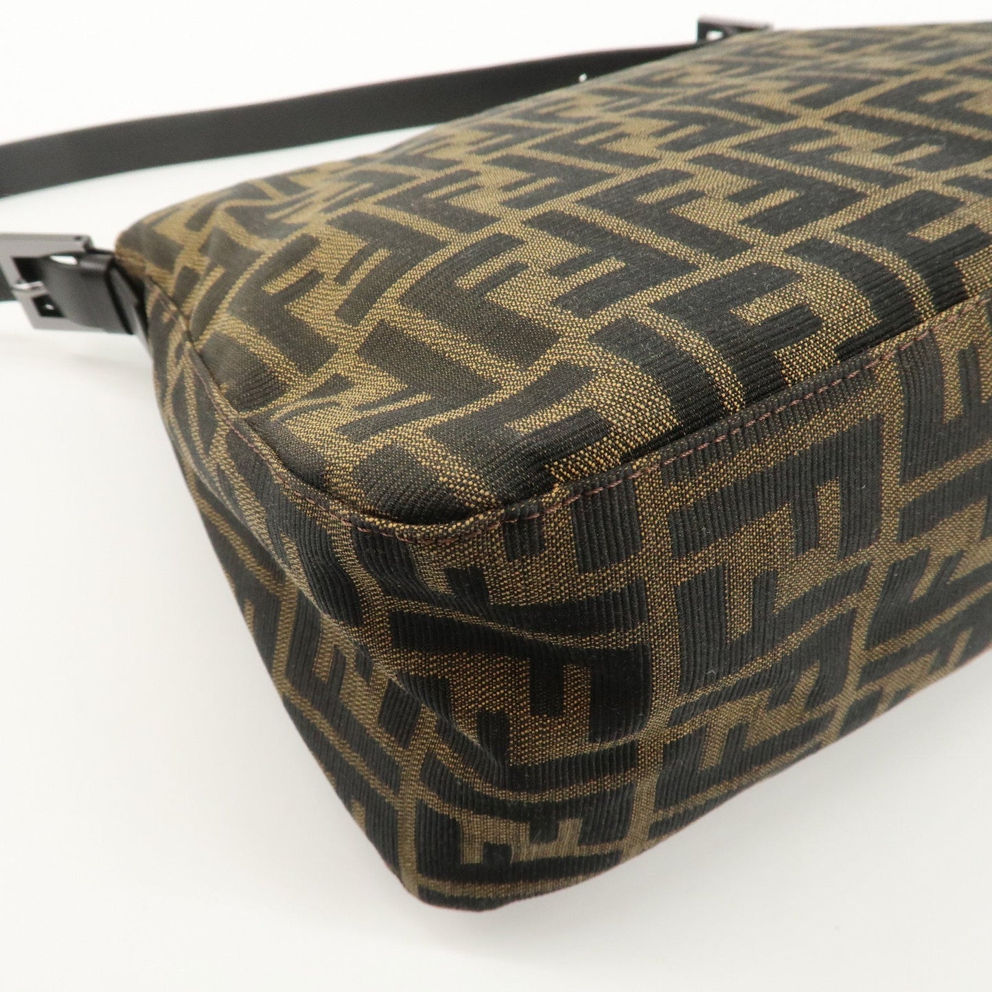 FENDI Mamma Baguette Zucca Canvas Leather Shoulder Bag 8BR001  d