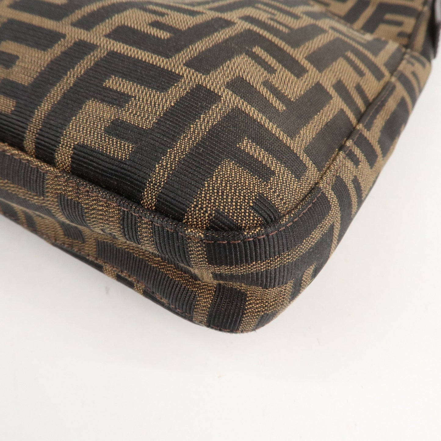 FENDI Zucca Canvas Leather Shoulder Bag Brown 26569  d
