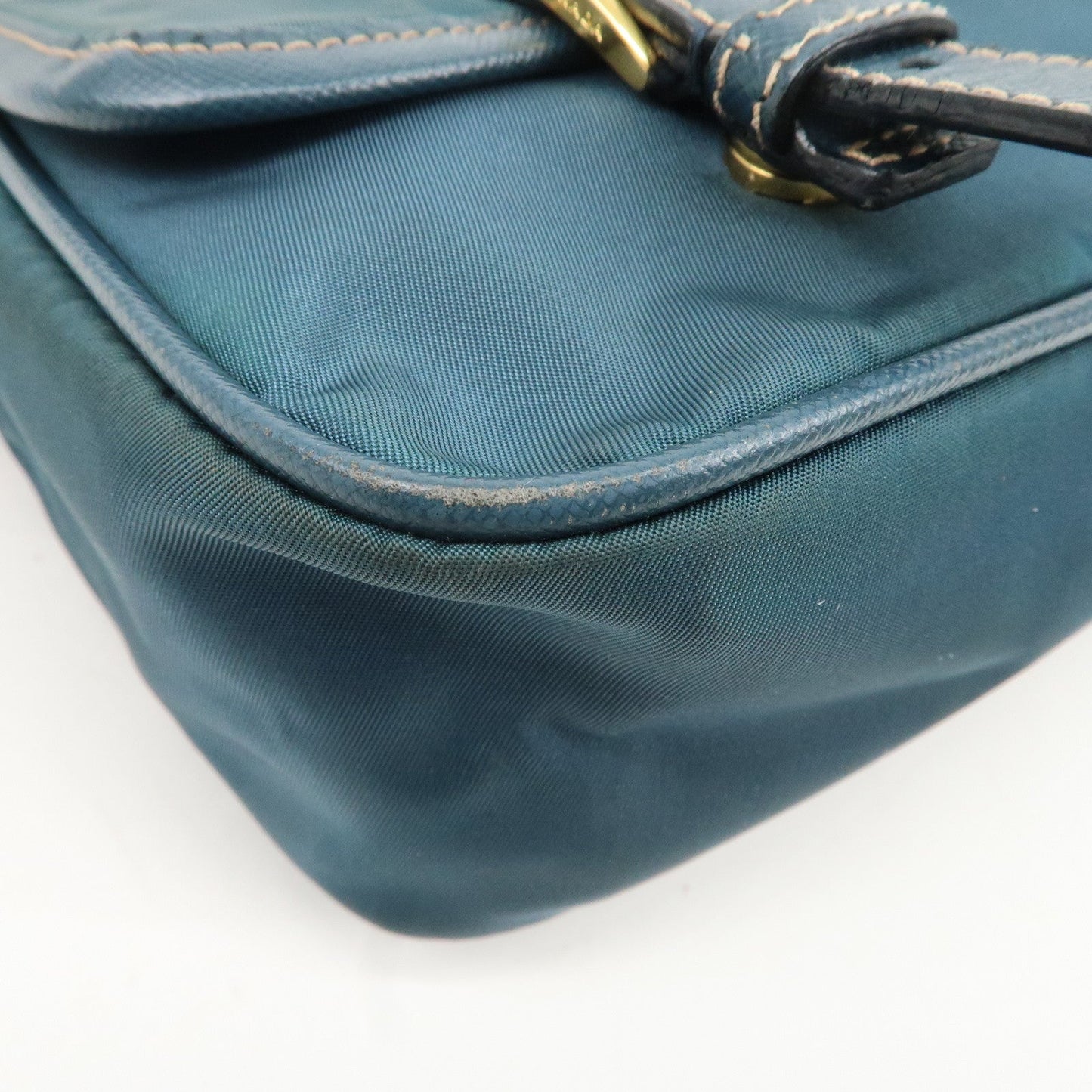 PRADA Nylon Leather Shoulder Bag Crossbody Bag Green BT0772  d