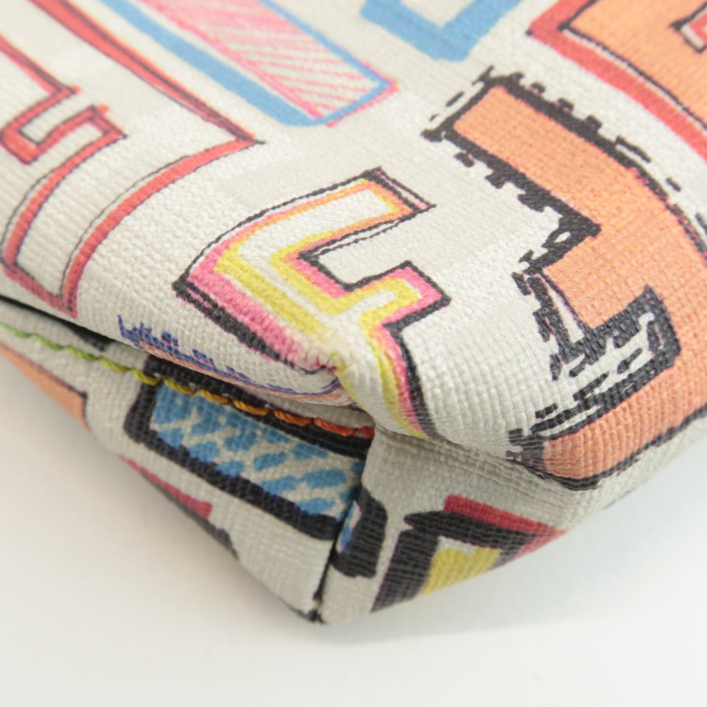 FENDI Zucca Print PVC Chain Accessory Pouch Multicolor 8BR592  d