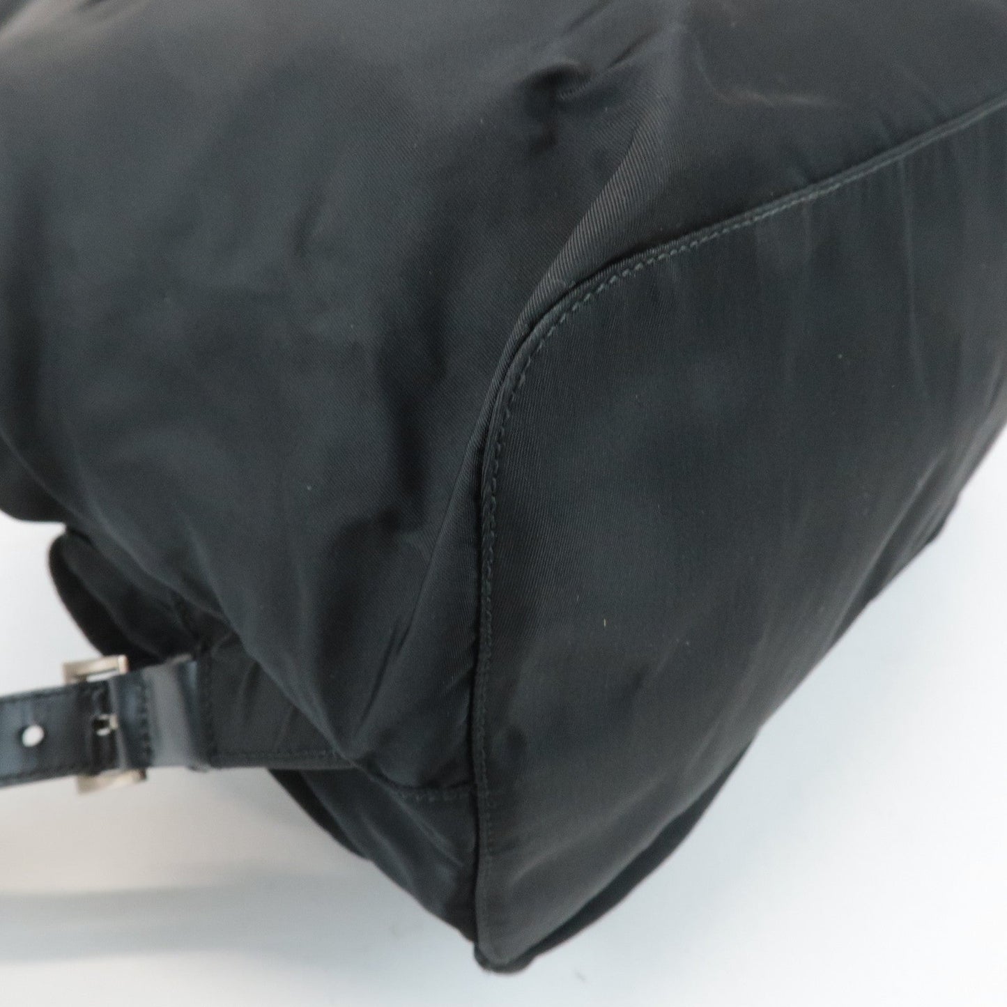 PRADA Triangle Logo Nylon Leather Back Pack Ruck Sack Black B2811  d