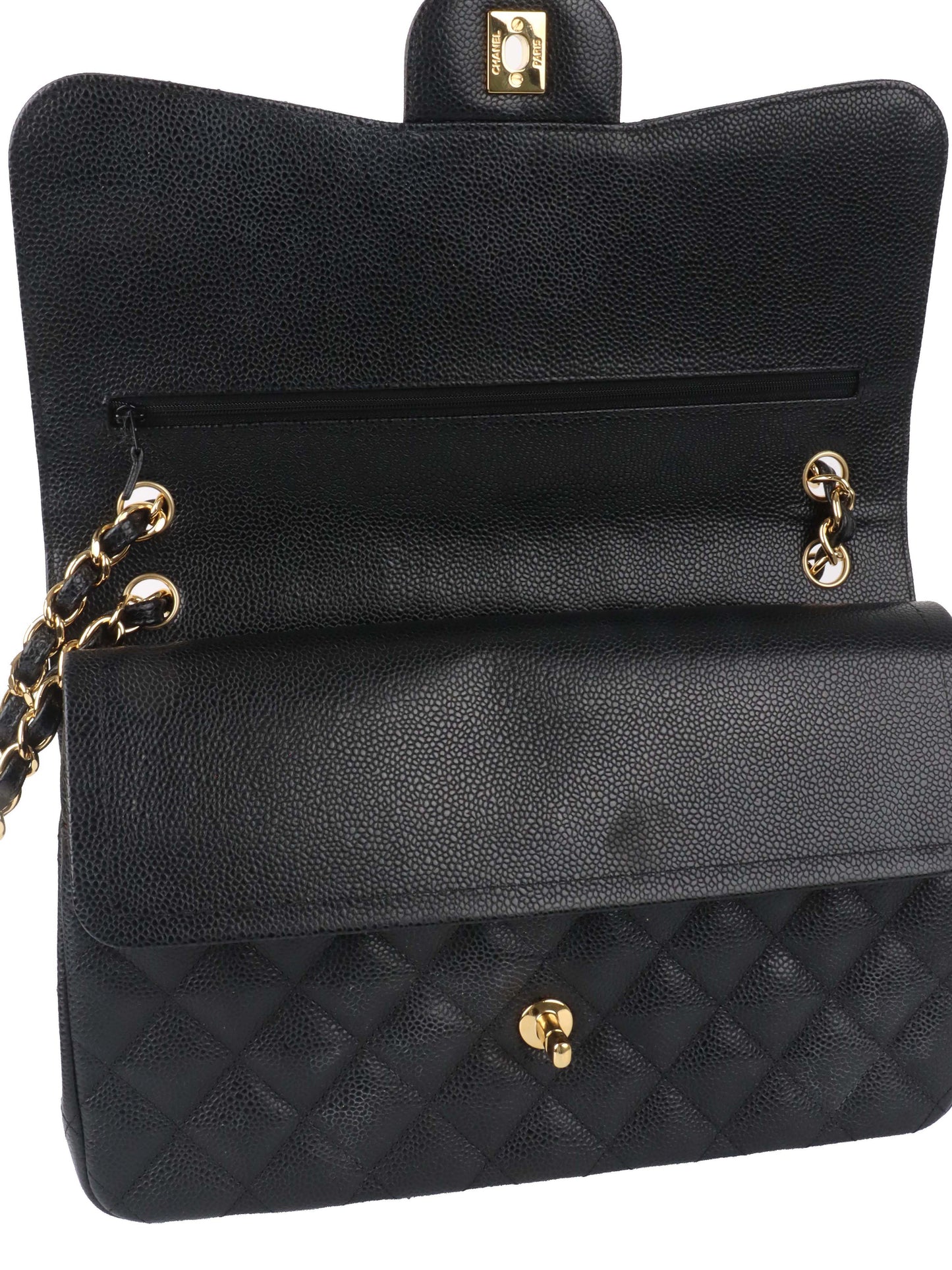 Chanel Classic Jumbo Black Caviar GHW.