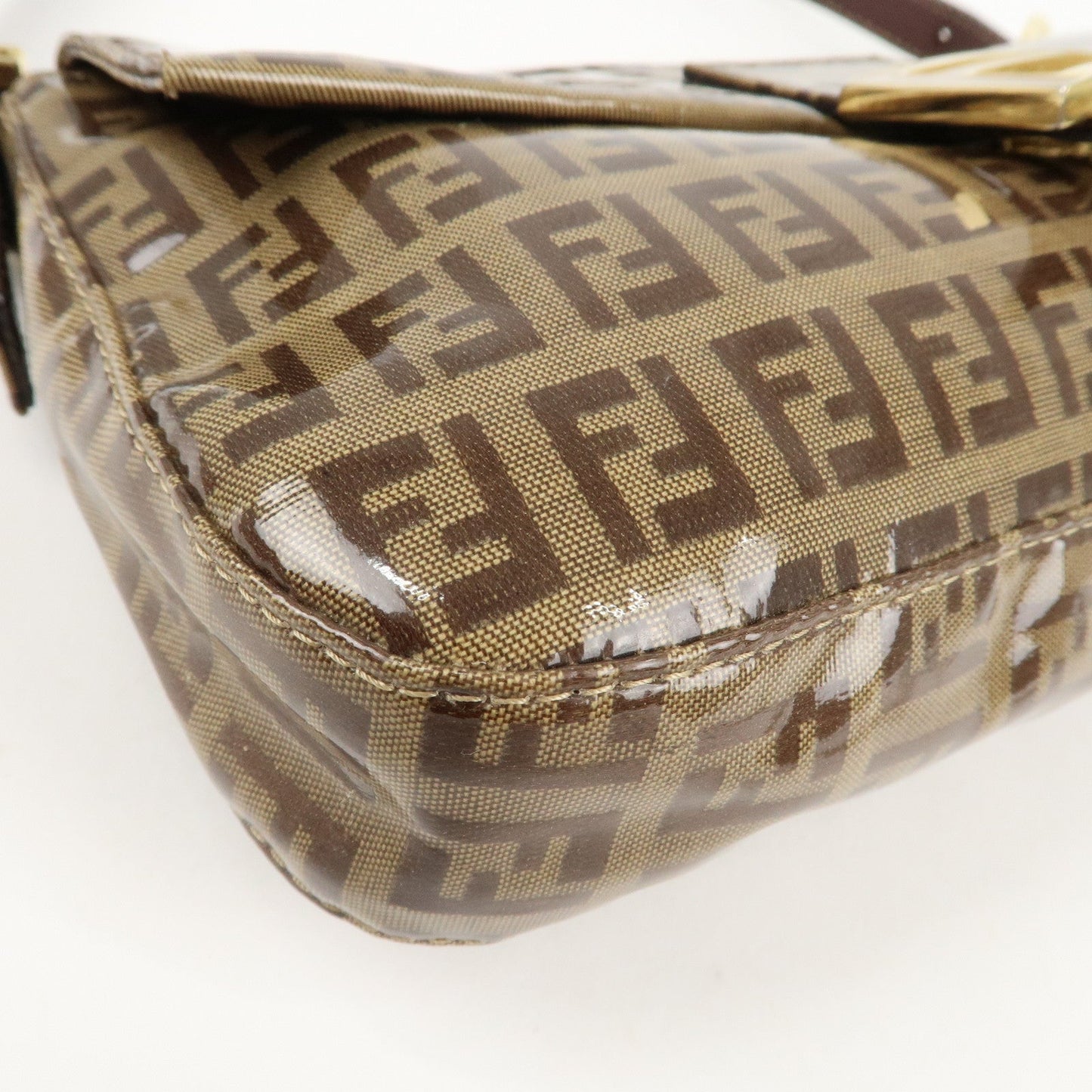 FENDI Mamma Baguette Zucchino PVC Leather Shoulder Bag 26424  d