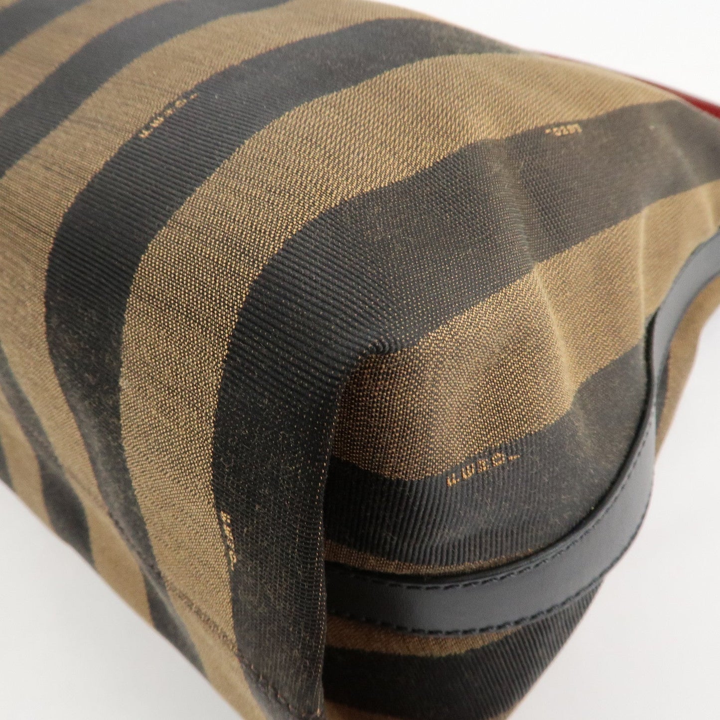 FENDI Pequin Canvas Leather Shoulder Bag Beige Black Brown 8BR653  d