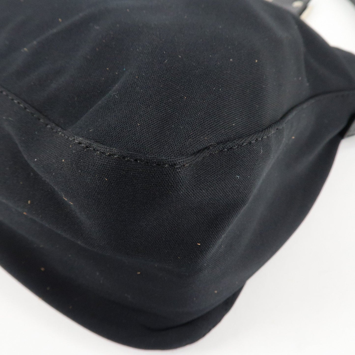 FENDI Mamma Baguette Nylon Jersey Leather Shoulder Bag Black  d