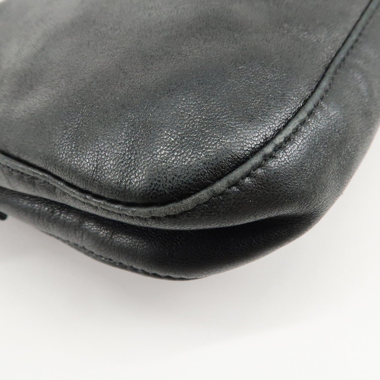 FENDI  Mamma Baguette Leather Shoulder Bag Hand Bag Black 26424  d