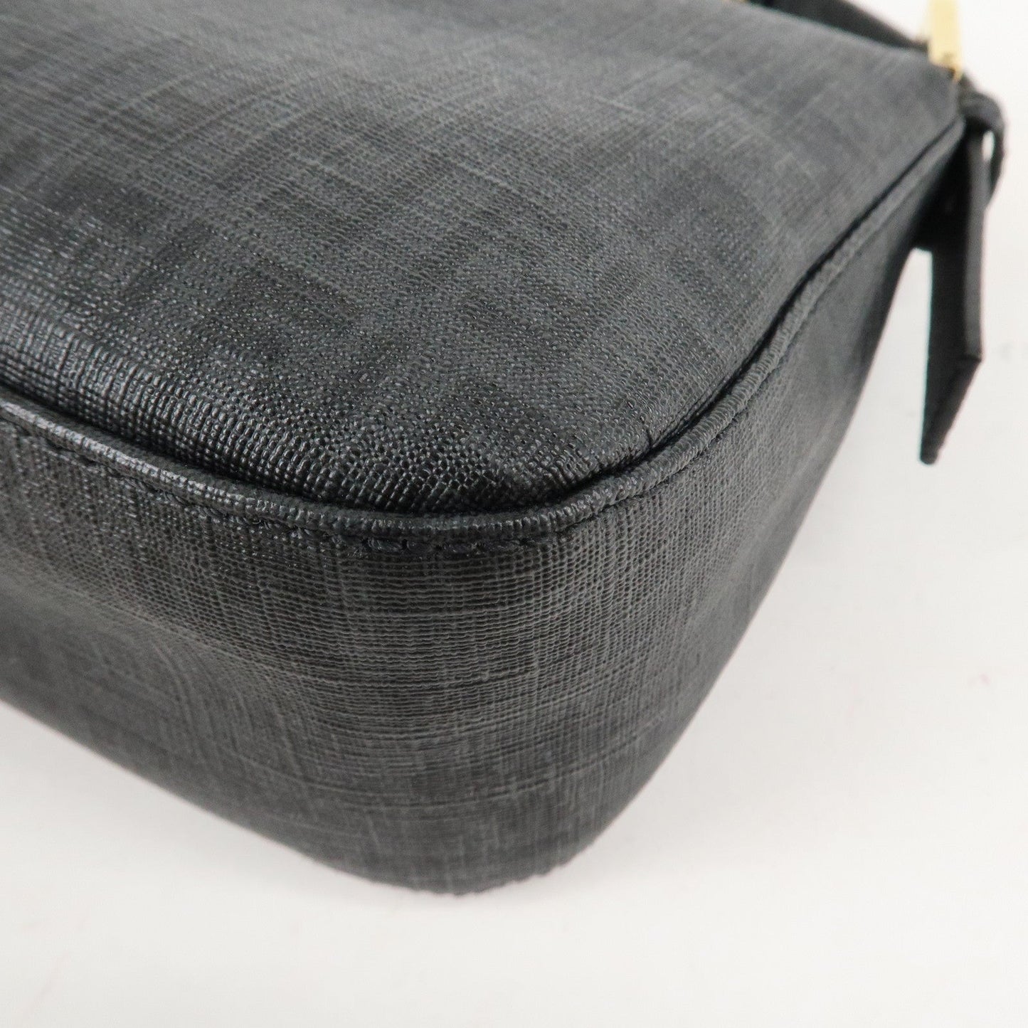 FENDI Zucchino PVC Leather Chain Shoulder Bag Gray Black 8BR003  d