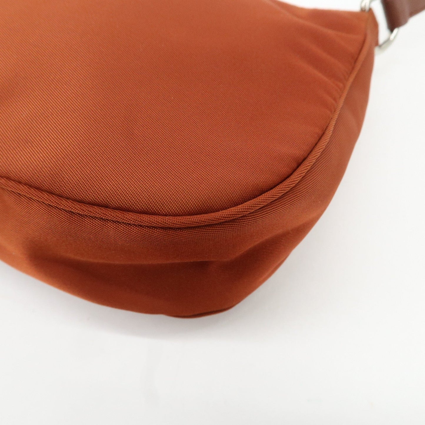 PRADA Logo Nylon Leather Shoulder Bag Hand Bag Pouch Brown  d