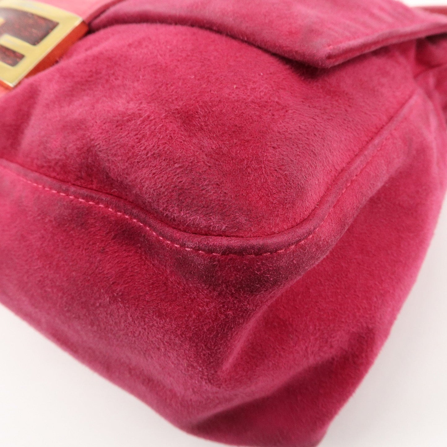FENDI Mamma Baguette Suede Leather Shoulder Bag 26325  d